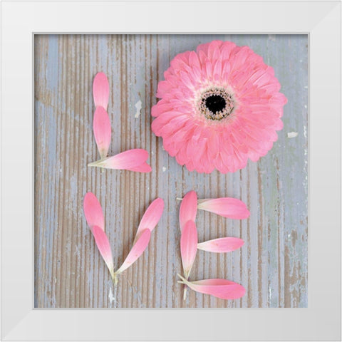 Love White Modern Wood Framed Art Print by BRAUN Studio