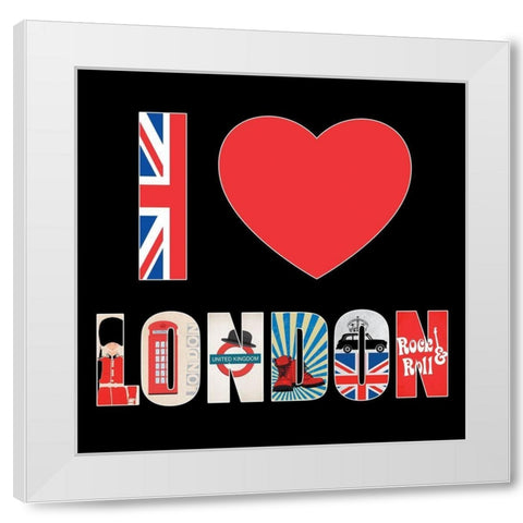 I love London White Modern Wood Framed Art Print by BRAUN Studio