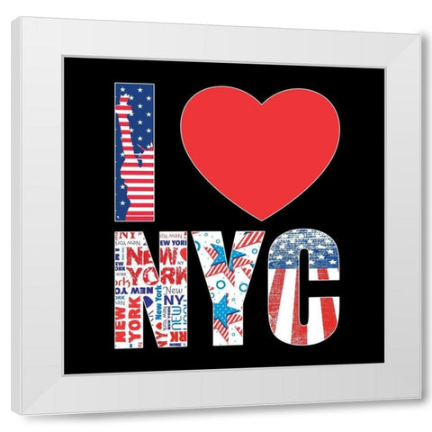 I love NY White Modern Wood Framed Art Print by BRAUN Studio