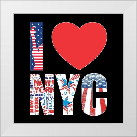 I love NY White Modern Wood Framed Art Print by BRAUN Studio