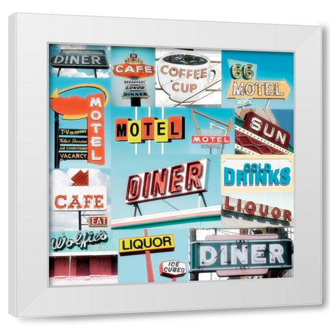 Motel II White Modern Wood Framed Art Print by BRAUN Studio