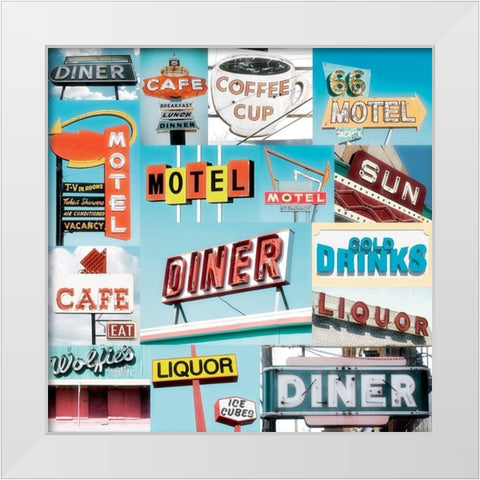 Motel II White Modern Wood Framed Art Print by BRAUN Studio