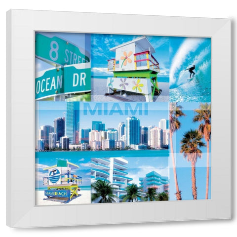 Miami White Modern Wood Framed Art Print by BRAUN Studio