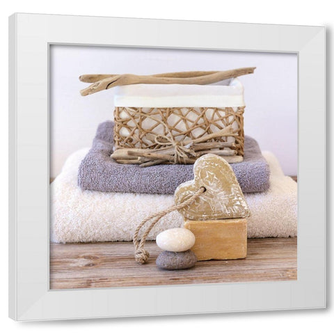 Love Spa White Modern Wood Framed Art Print by Chatelain, Sonia