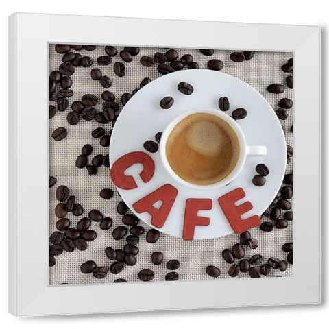 Pause Cafe I White Modern Wood Framed Art Print by Chatelain, Sonia