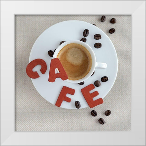 Pause Cafe III White Modern Wood Framed Art Print by Chatelain, Sonia