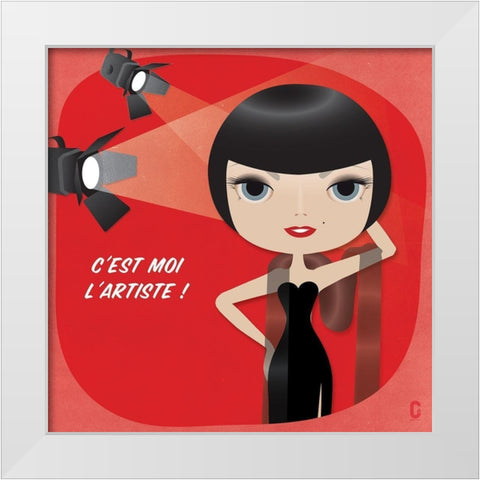 Nenette Star White Modern Wood Framed Art Print by Nolf, Cecile