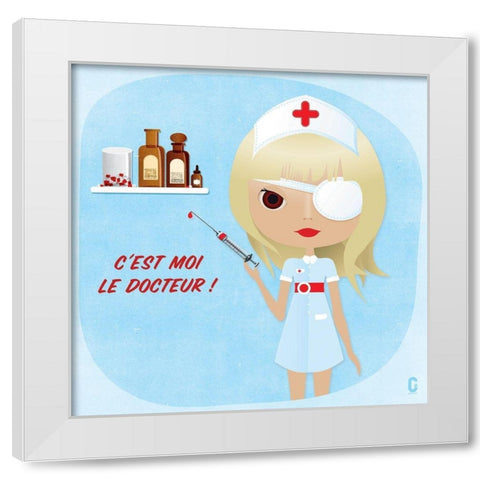 Nenette Docteur White Modern Wood Framed Art Print by Nolf, Cecile