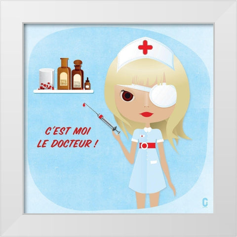 Nenette Docteur White Modern Wood Framed Art Print by Nolf, Cecile