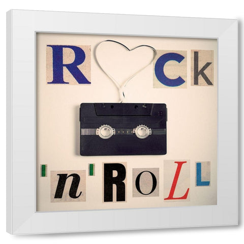 Rockn Roll White Modern Wood Framed Art Print by BRAUN Studio