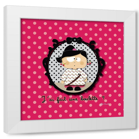 La boulette White Modern Wood Framed Art Print by Fifi, Bastille