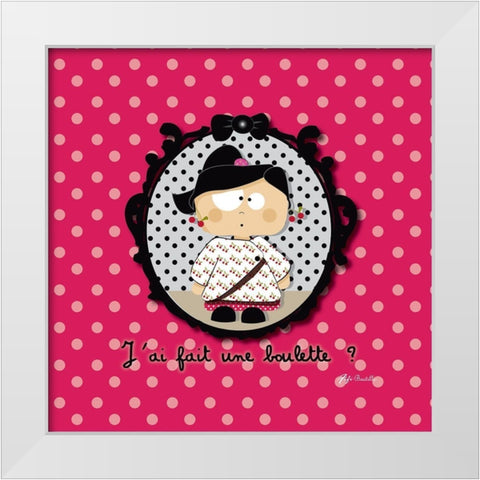 La boulette White Modern Wood Framed Art Print by Fifi, Bastille