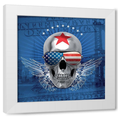 Skull White Modern Wood Framed Art Print by BRAUN Studio