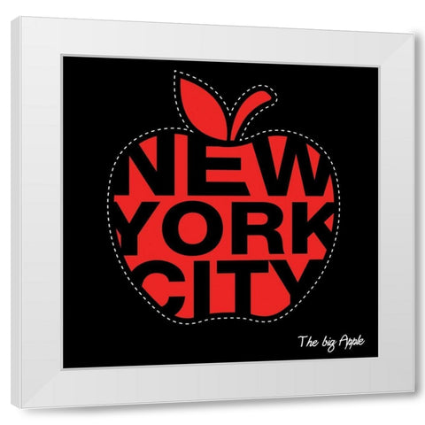 Big Apple White Modern Wood Framed Art Print by BRAUN Studio