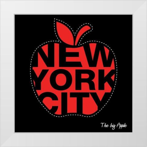 Big Apple White Modern Wood Framed Art Print by BRAUN Studio