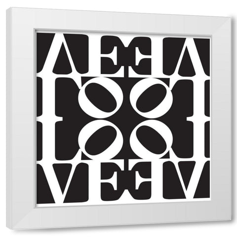 Love Typo White Modern Wood Framed Art Print by Braun Studio
