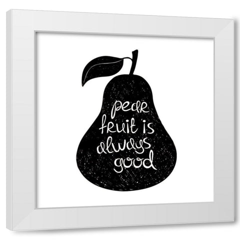Fruit Pear White Modern Wood Framed Art Print by Braun Studio