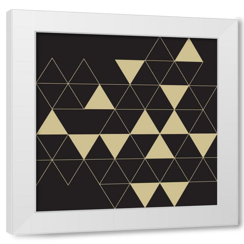 Losanges noirs dorÃ©s White Modern Wood Framed Art Print by Braun Studio