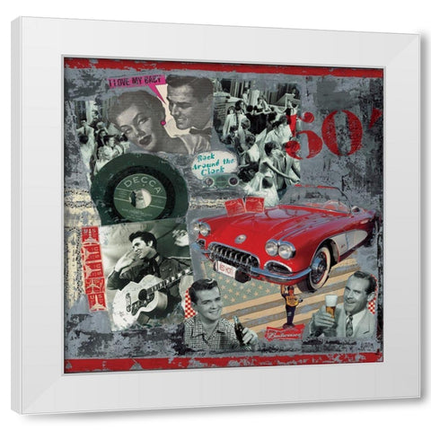 Fifties White Modern Wood Framed Art Print by Sigrid, M.