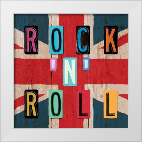 Rockn Roll British White Modern Wood Framed Art Print by BRAUN Studio