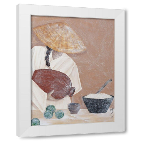 Le riz White Modern Wood Framed Art Print by Dothy