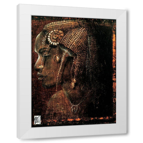 Femme Peul White Modern Wood Framed Art Print by Arietti, Fabienne