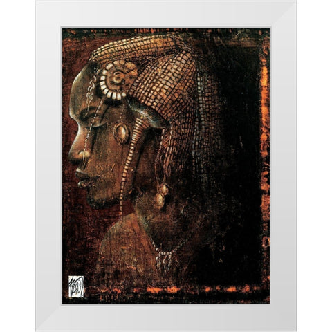 Femme Peul White Modern Wood Framed Art Print by Arietti, Fabienne