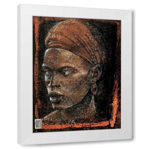 Regard ethiopien White Modern Wood Framed Art Print by Arietti, Fabienne