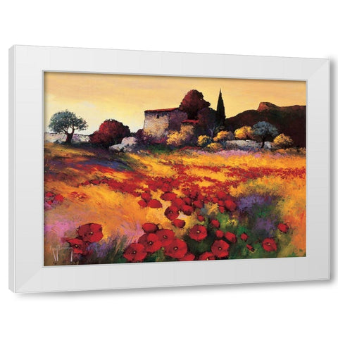 Soir dete White Modern Wood Framed Art Print by Keiflin, Roger