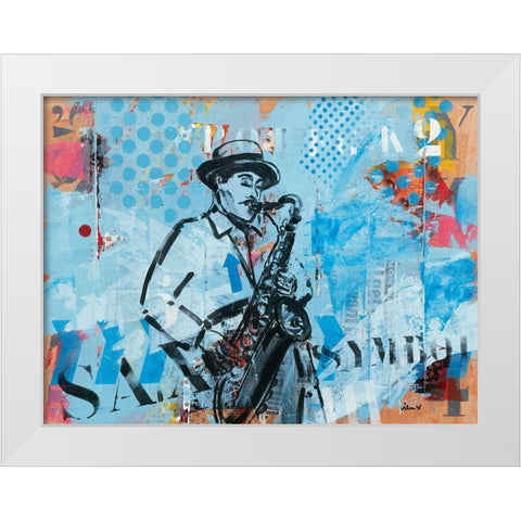 Jazz IV White Modern Wood Framed Art Print by Vieux, Thierry