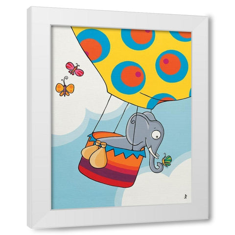 Un petit voyage I White Modern Wood Framed Art Print by Sego