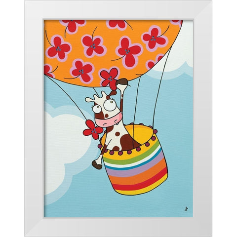 Un petit voyage II White Modern Wood Framed Art Print by Sego