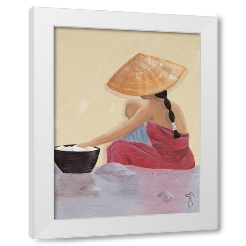 La riviere White Modern Wood Framed Art Print by Dothy