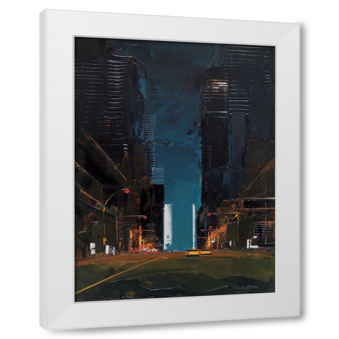 On Broadway White Modern Wood Framed Art Print by Castan, Daniel