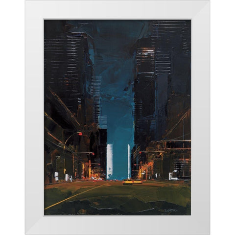 On Broadway White Modern Wood Framed Art Print by Castan, Daniel