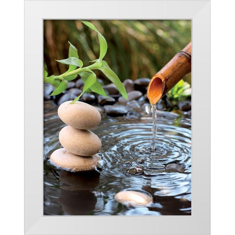 Aqua I White Modern Wood Framed Art Print by BRAUN Studio