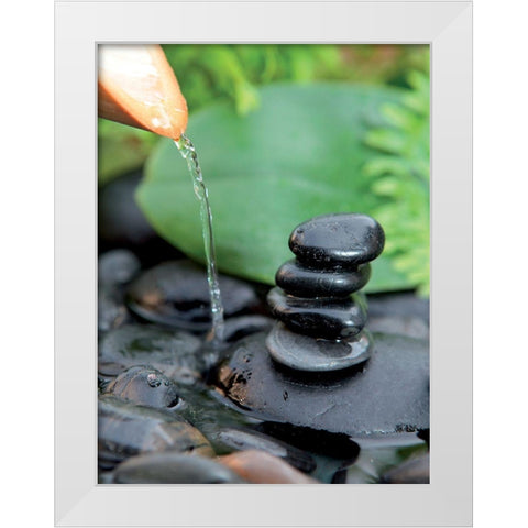 Aqua II White Modern Wood Framed Art Print by BRAUN Studio