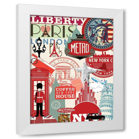 Paris Liberty White Modern Wood Framed Art Print by BRAUN Studio