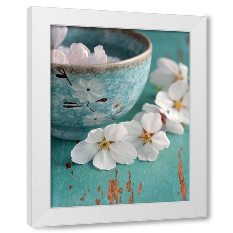 Fleurs de cerisiers White Modern Wood Framed Art Print by Fox, Susan