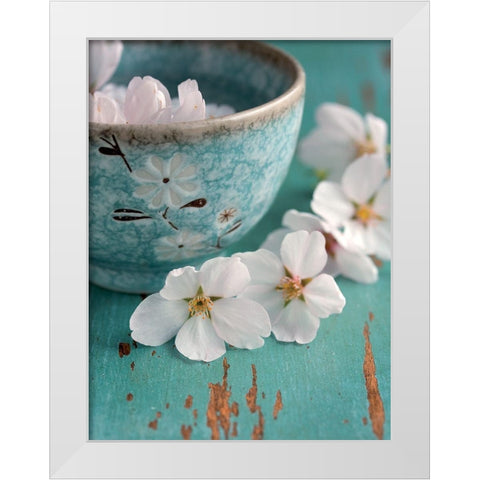 Fleurs de cerisiers White Modern Wood Framed Art Print by Fox, Susan