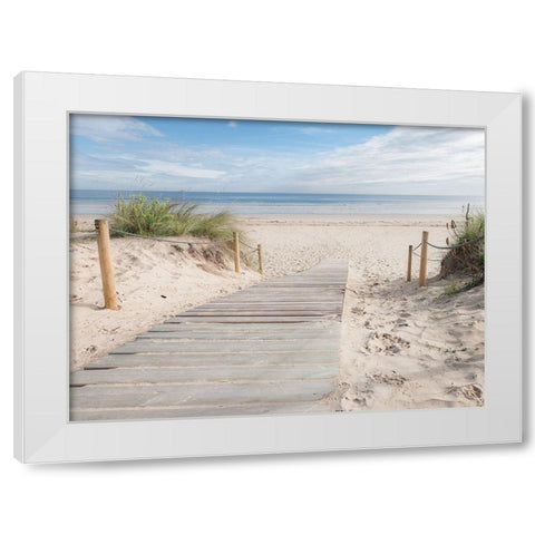 Plage White Modern Wood Framed Art Print by Braun Studio
