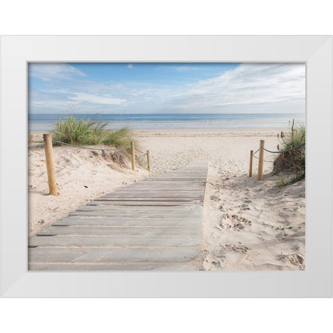 Plage White Modern Wood Framed Art Print by Braun Studio