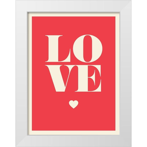 Love en rouge White Modern Wood Framed Art Print by Braun Studio