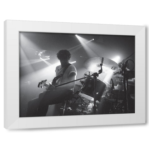 Music live 2 White Modern Wood Framed Art Print by Braun Studio