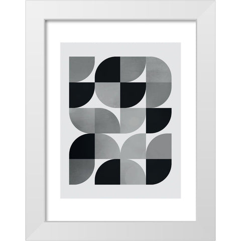 Danish Abstract 1 White Modern Wood Framed Art Print by Braun Studio