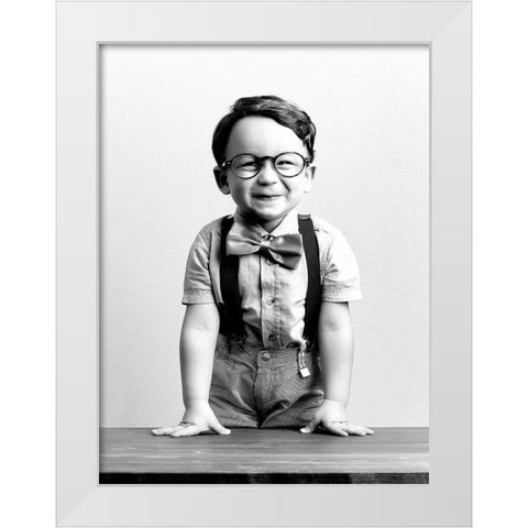 Petit Bonhomme White Modern Wood Framed Art Print by BRAUN Studio