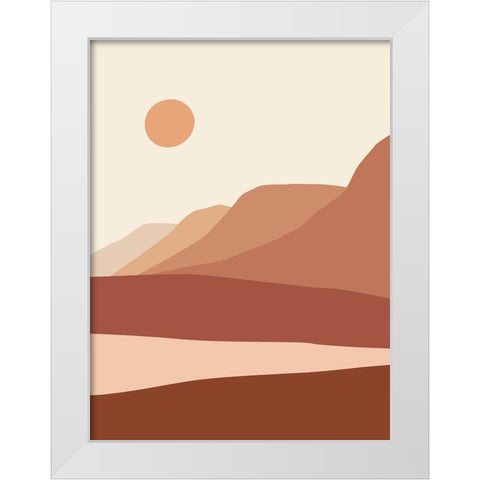Montagnes White Modern Wood Framed Art Print by BRAUN Studio