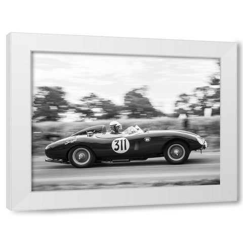 Vintage race White Modern Wood Framed Art Print by BRAUN Studio