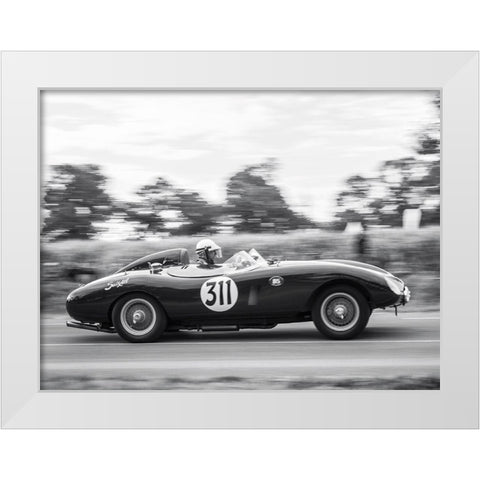 Vintage race White Modern Wood Framed Art Print by BRAUN Studio