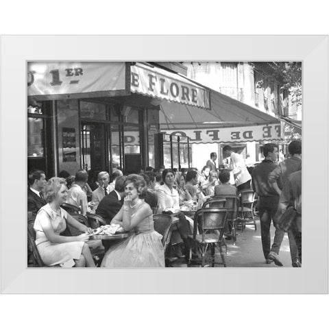 Le Flore White Modern Wood Framed Art Print by BRAUN Studio